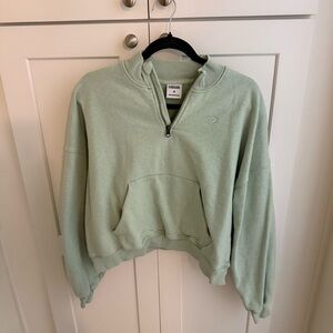 Gymshark Light Green Quarter-Zip Sweatshirt Medium